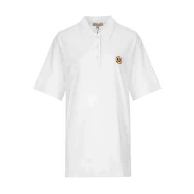 (Women) Burberry White Polo Shirt with Solid Logo Embroidery Design. 80030651
