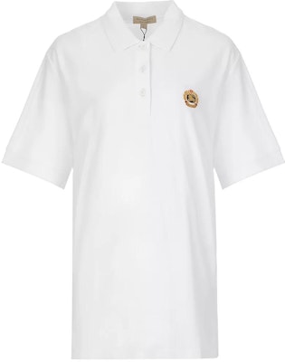 (Women) Burberry White Polo Shirt with Solid Logo Embroidery Design. 80030651 Order (Women) Burberry White Polo Shirt with Solid Logo Embroidery Design. 80030651