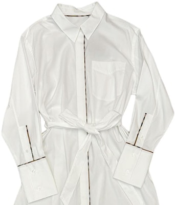 (W) Burberry 白色條紋邊短版單排扣長袖連衣裙 80843061 Purchase (W) Burberry 白色條紋邊短版單排扣長袖連衣裙 80843061