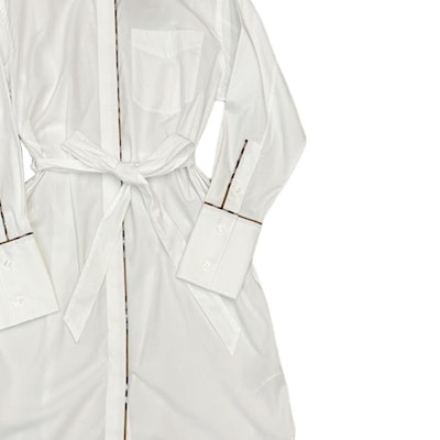 (W) Burberry 白色條紋邊短版單排扣長袖連衣裙 80843061 Details for (W) Burberry 白色條紋邊短版單排扣長袖連衣裙 80843061