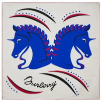 (Women) Burberry White Silk Scarf with Pattern Design. 80995981 (Women) Burberry White Silk Scarf with Pattern Design. 80995981