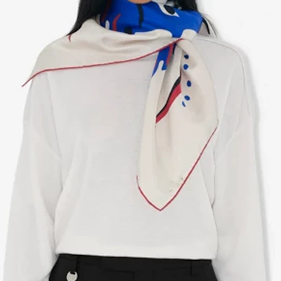 (W) Burberry 白色絲巾帶圖案設計 80995981 Shop (W) Burberry 白色絲巾帶圖案設計 80995981