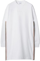 (Women) Burberry White Striped Logo Embroidered Long Sleeve Dress. 80844351 (Women) Burberry White Striped Logo Embroidered Long Sleeve Dress. 80844351