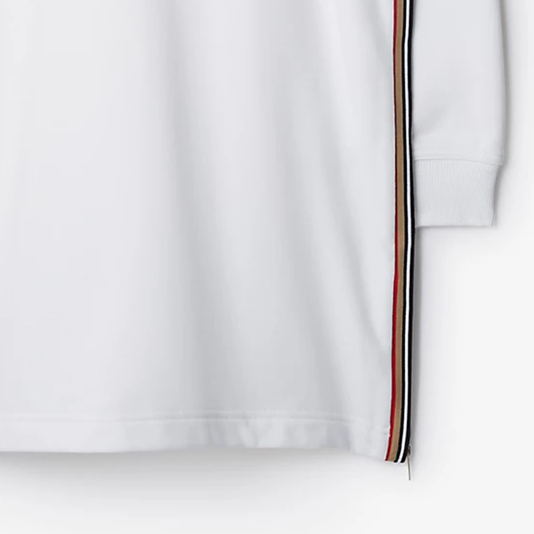 Cheap (W) Vestido de manga larga Burberry blanco con rayas y logo bordado. 80844351