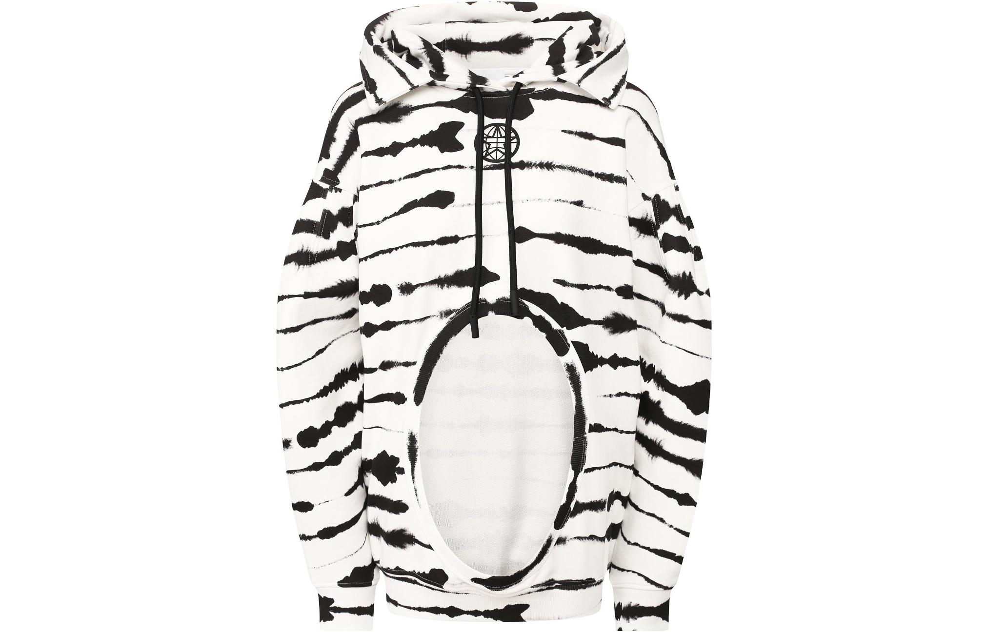 Order (W) Burberry 白色條紋印花連帽長袖毛衣 45639841