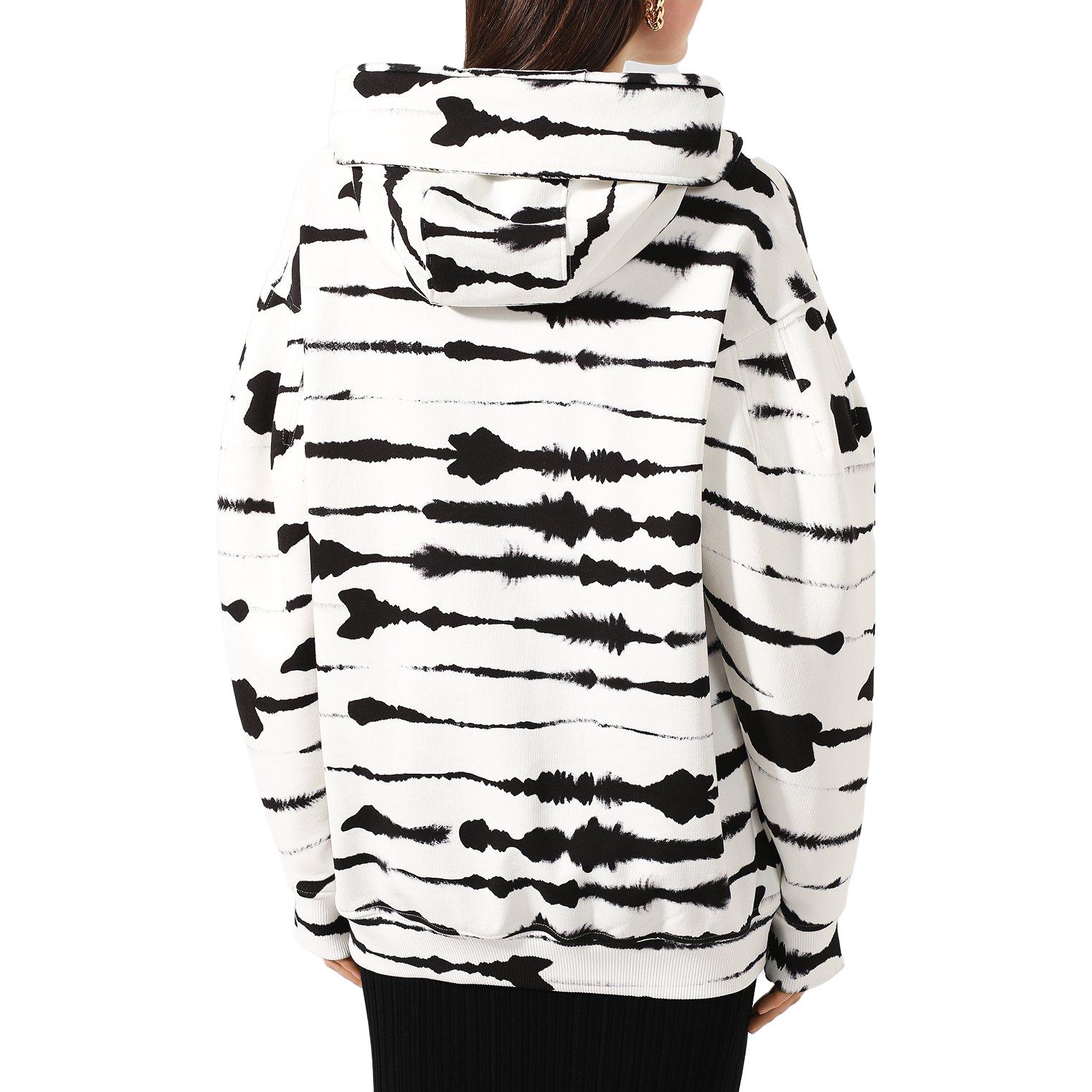 Shop (W) Burberry 白色條紋印花連帽長袖毛衣 45639841