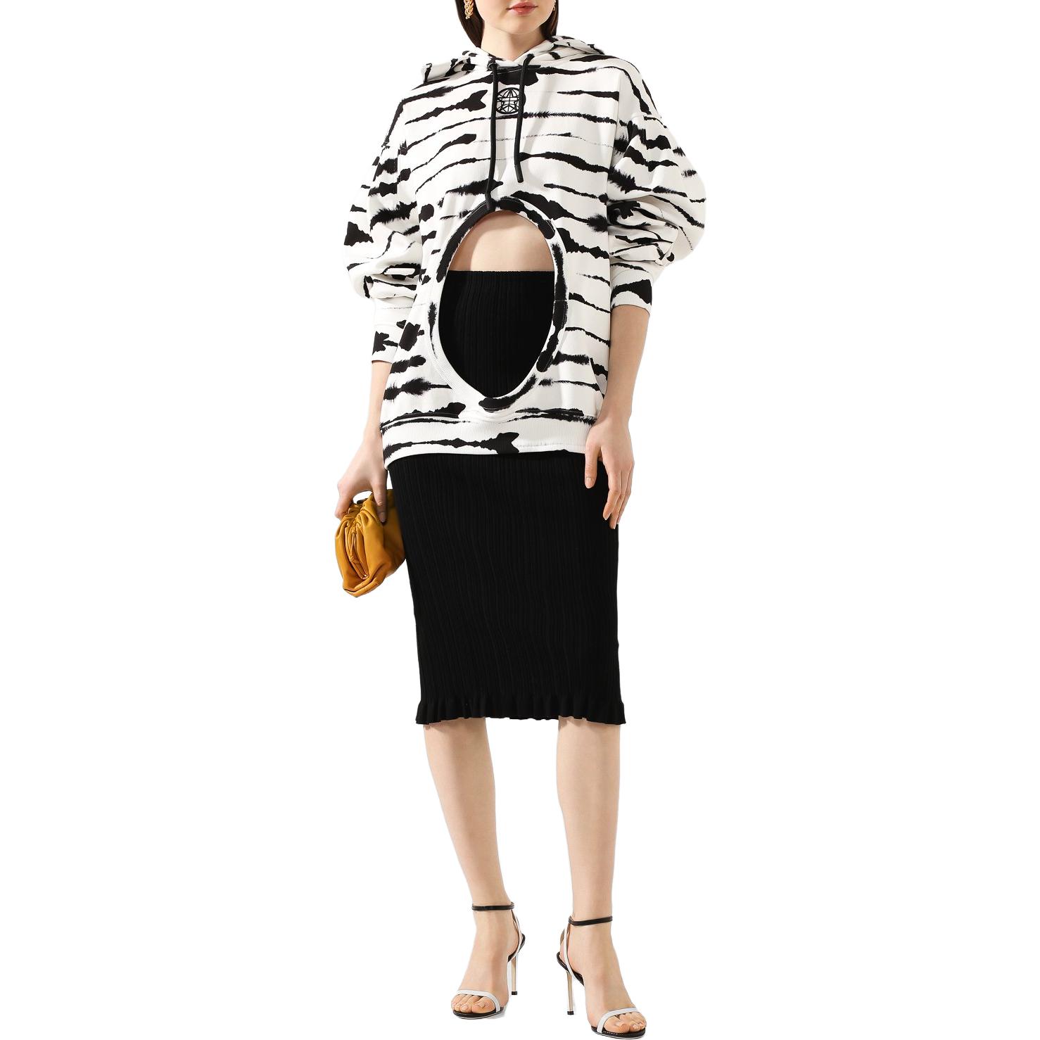 Purchase (W) Burberry 白色條紋印花連帽長袖毛衣 45639841