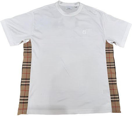 (Women) Burberry White T-Shirt with Embroidered Lettering & Check Print. 80808561 Buy (Women) Burberry White T-Shirt with Embroidered Lettering & Check Print. 80808561