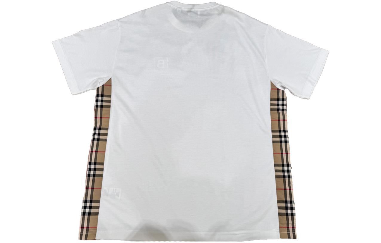 Lookbook (Women) Burberry  White T-Shirt with Embroidered Lettering & Check Print. 80808561