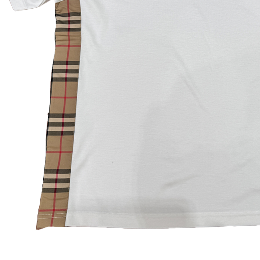 Purchase (Women) Burberry  White T-Shirt with Embroidered Lettering & Check Print. 80808561