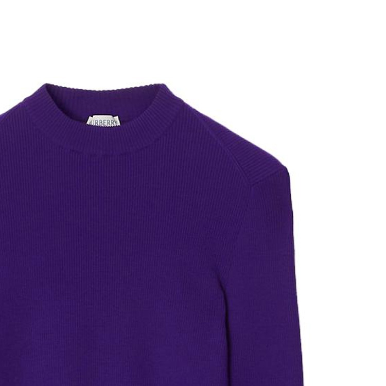 Shop (W) Burberry Baju Sejuk Lengan Panjang Ungu Wool Blend Crewneck. 80776791