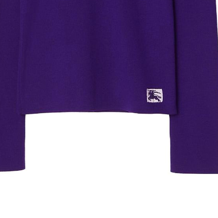 Sizing (W) Burberry Baju Sejuk Lengan Panjang Ungu Wool Blend Crewneck. 80776791