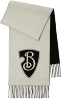 (Women) Burberry Wool Cashmere Scarf with Monogram Shield Pattern in Black/White. 81000281 (Women) Burberry Wool Cashmere Scarf with Monogram Shield Pattern in Black/White. 81000281