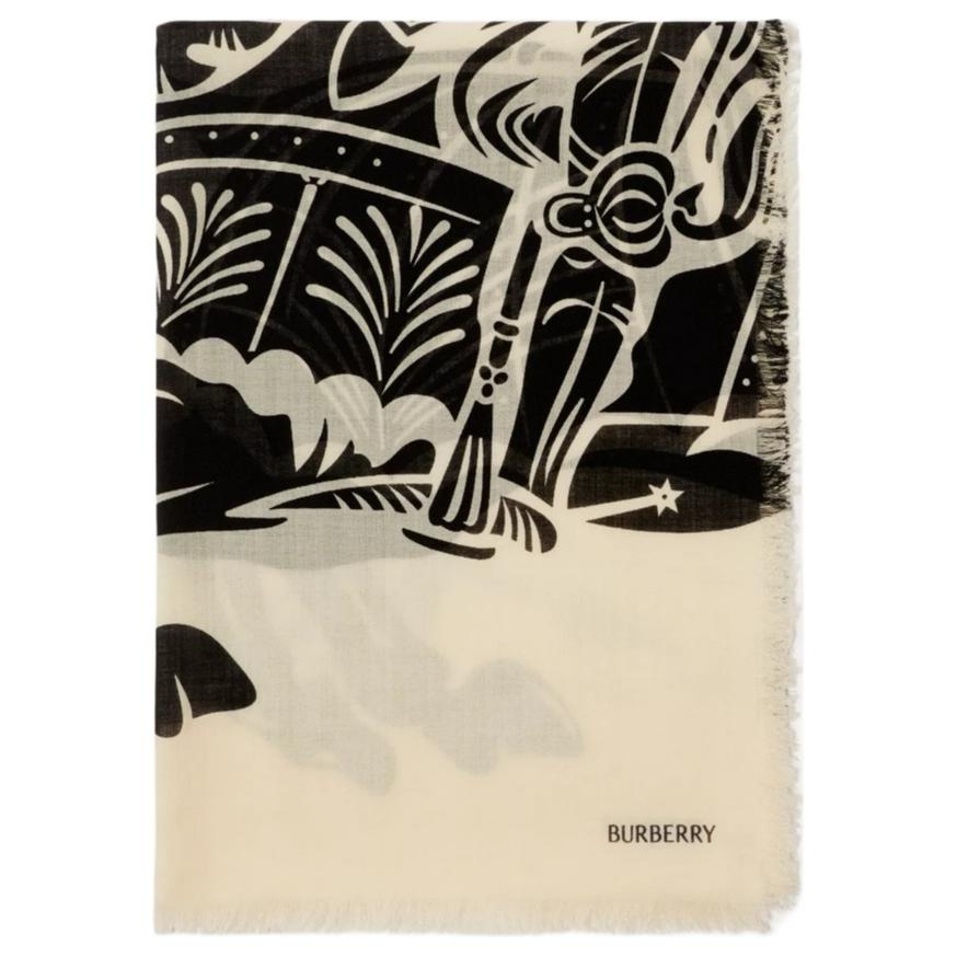 (Women) Burberry  Wool Knit Logo Scarf - Printed Multicolor Design. 80990961 圖 3