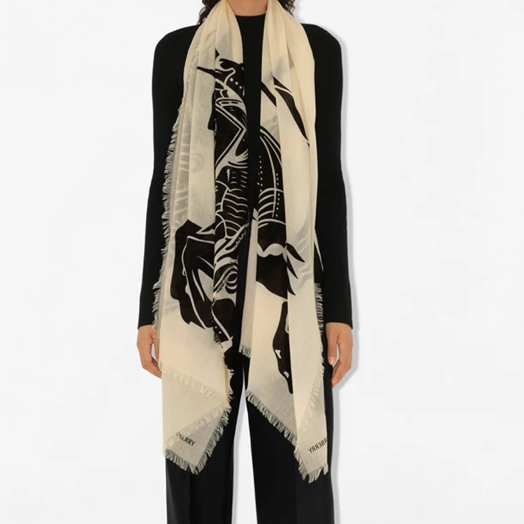 (Women) Burberry  Wool Knit Logo Scarf - Printed Multicolor Design. 80990961 圖 4