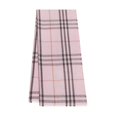 (Women) Burberry Wool Silk Velvet Scarf Pink 8055871A2889