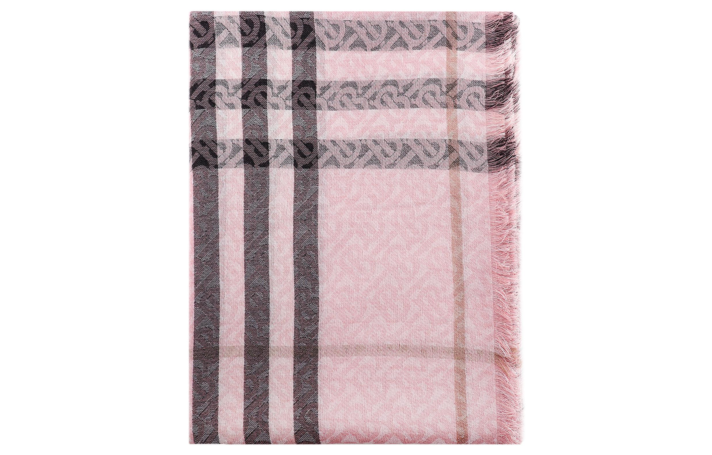 (Women) Burberry  Wool Silk Velvet Scarf Pink 8055871A2889 圖 3