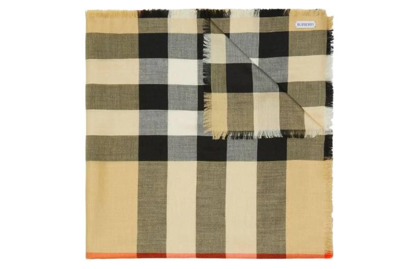 (Women) Burberry  Yellow Checkered Design Scarf. 8085839X