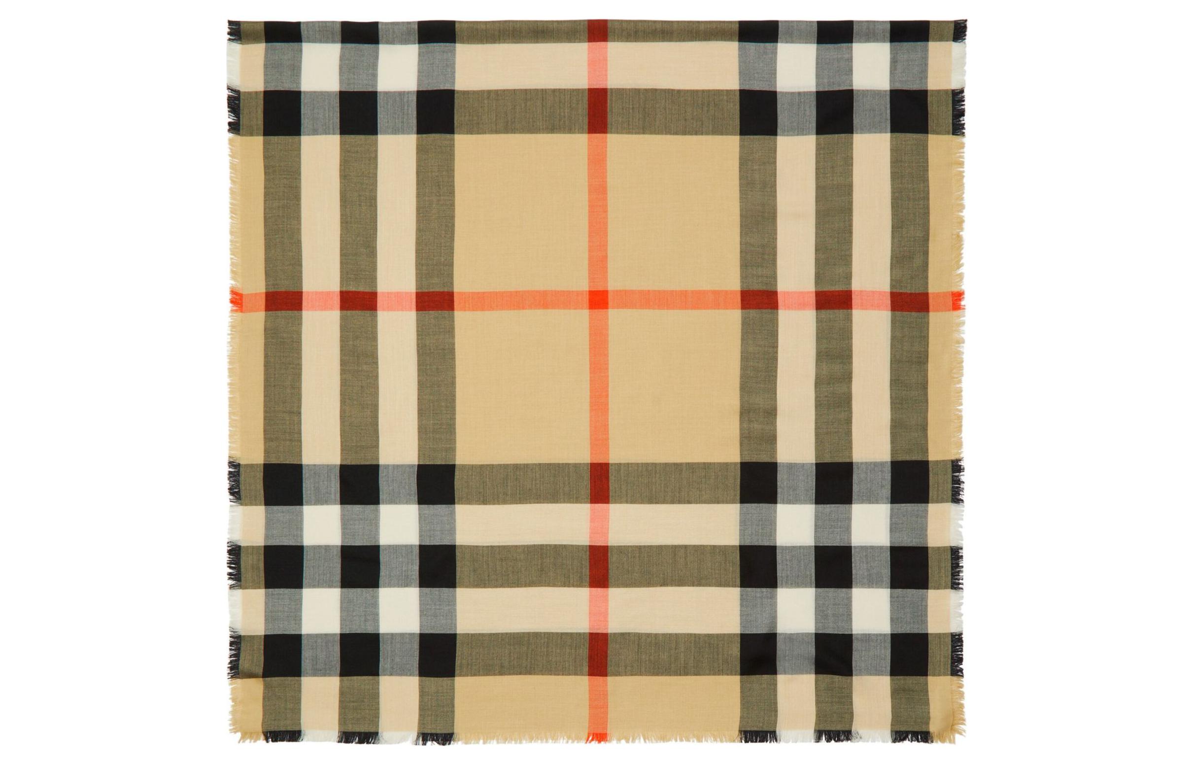 (Women) Burberry  Yellow Checkered Design Scarf. 8085839X 圖 3