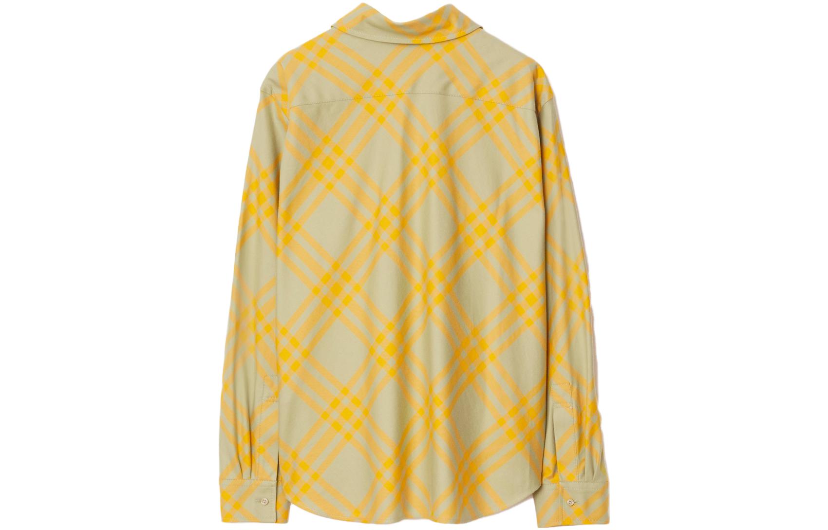 (Women) Burberry  Yellow Checkered Long Sleeve Loose-Fit Shirt. 80777961 圖 3