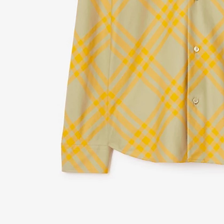 (Women) Burberry  Yellow Checkered Long Sleeve Loose-Fit Shirt. 80777961 圖 6