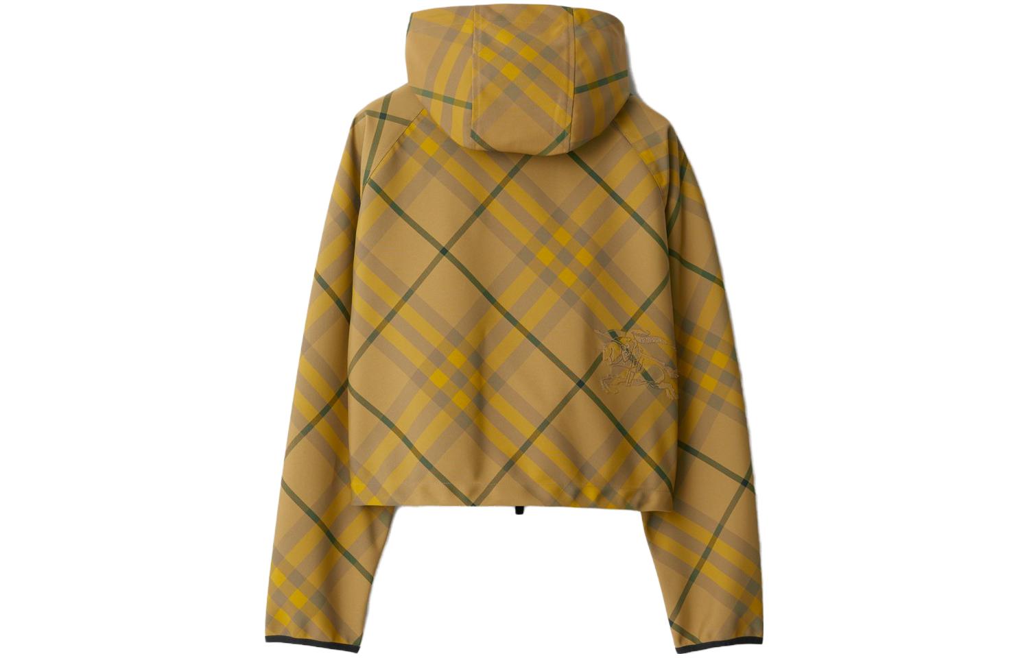 Lookbook (W) バーバリー イエローチェック ラグランスリーブ ジップアップフーディージャケット. 80823181