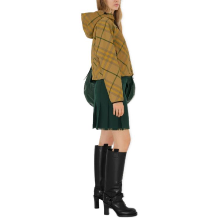 Details for (W) バーバリー イエローチェック ラグランスリーブ ジップアップフーディージャケット. 80823181