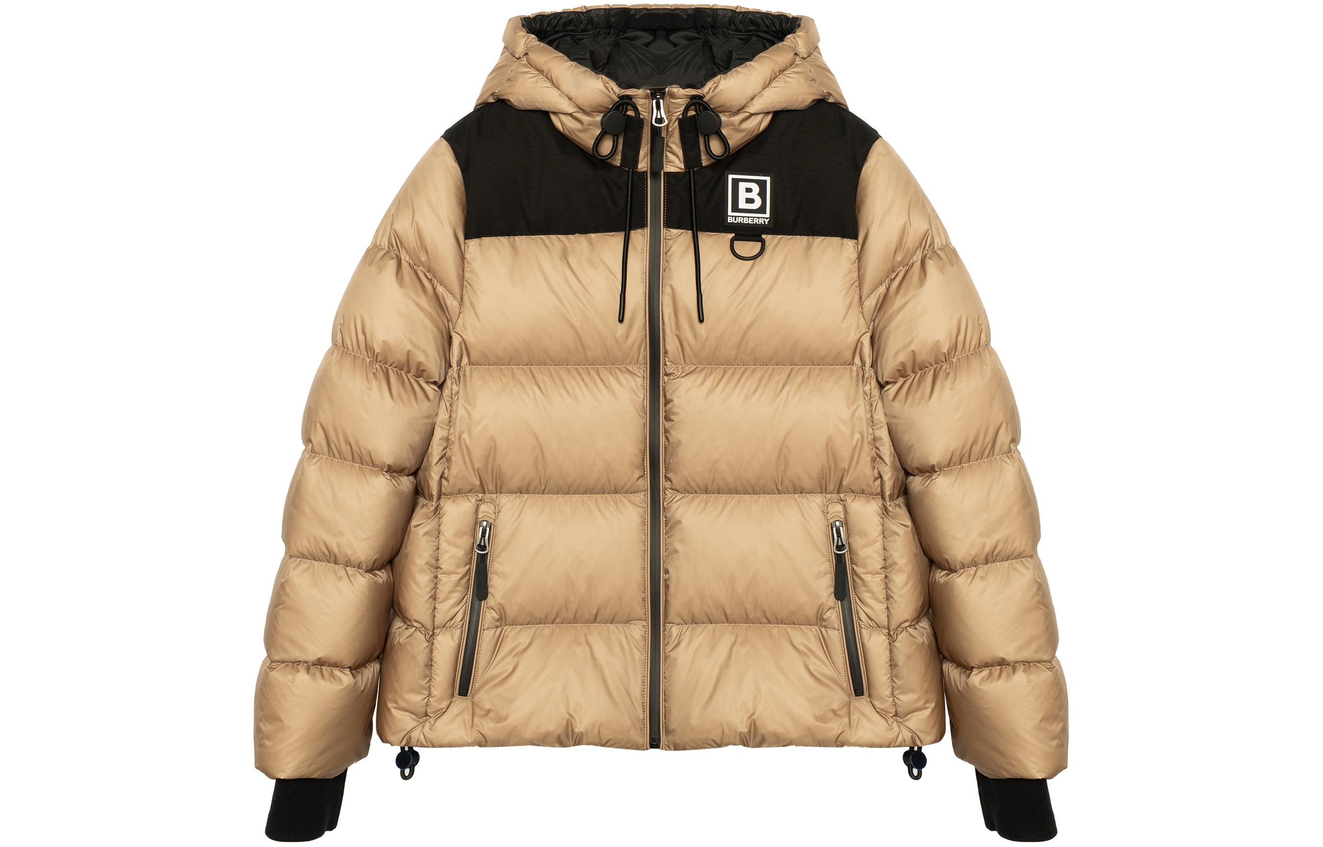 (Women) Burberry  Yellow Color-block Hooded Quilted Down Jacket. 80613371 圖 2