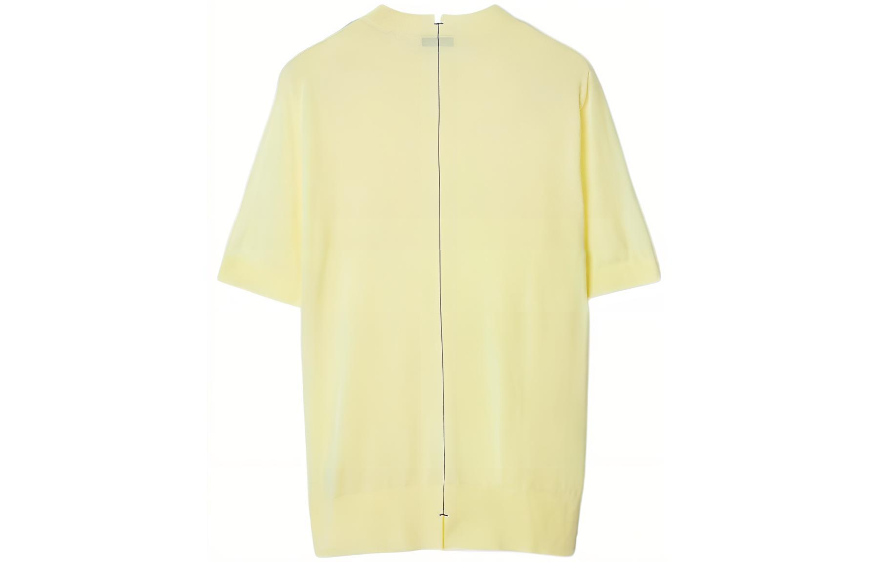 (Women) Burberry  Yellow Crew Neck Knit Short Sleeve Pullover Shirt 80836371 圖 3