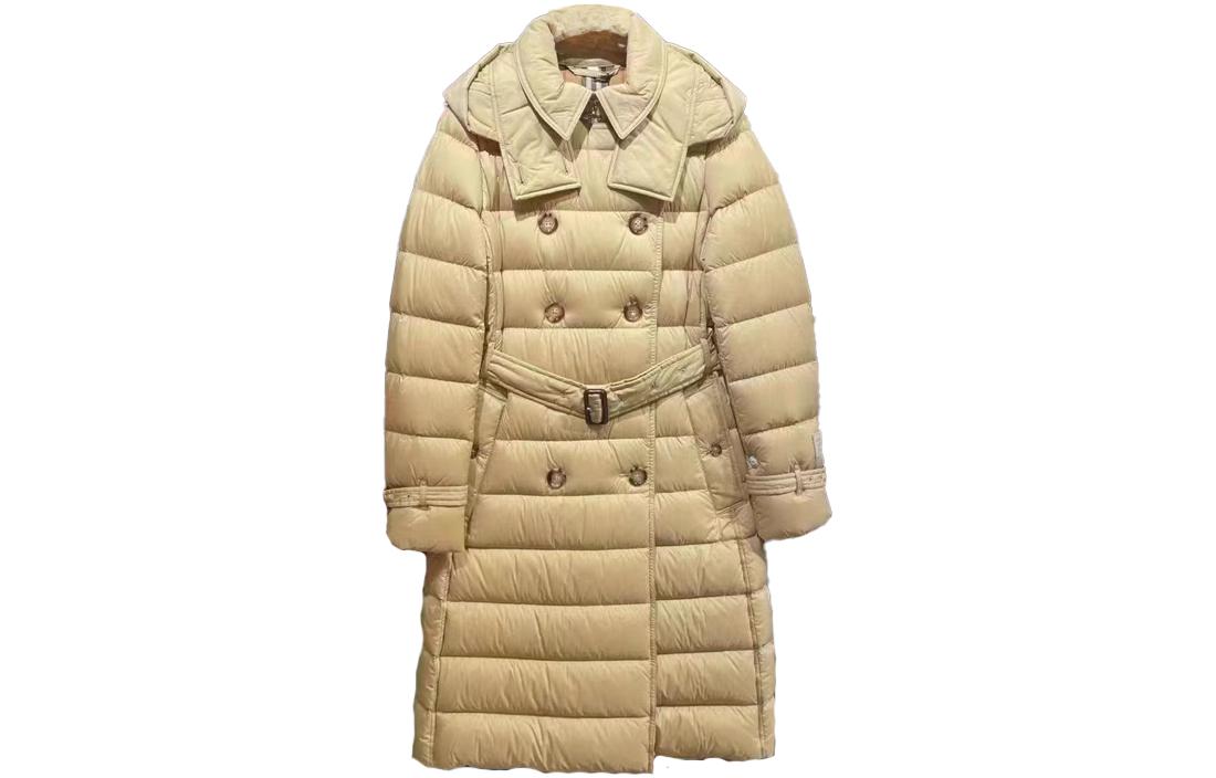 Order (W) Burberry 黃色連帽雙排釦長款羽絨外套 80720851
