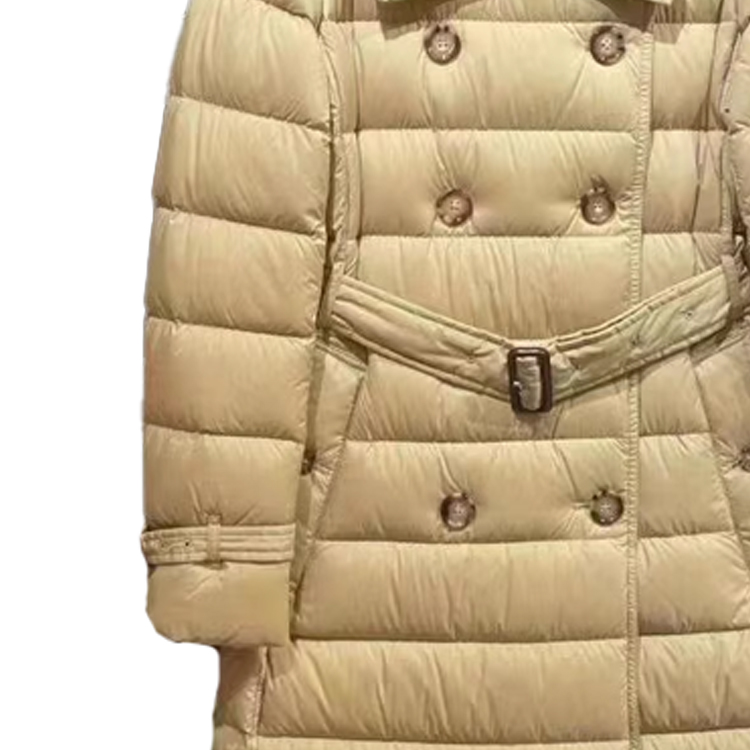 Purchase (W) Burberry 黃色連帽雙排釦長款羽絨外套 80720851