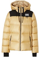 (Women) Burberry Yellow Hooded Puffer Jacket with Logo Patch 80387481 (Women) Burberry Yellow Hooded Puffer Jacket with Logo Patch 80387481