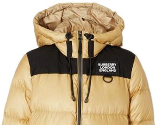(Women) Burberry Yellow Hooded Puffer Jacket with Logo Patch 80387481 Shop (Women) Burberry Yellow Hooded Puffer Jacket with Logo Patch 80387481