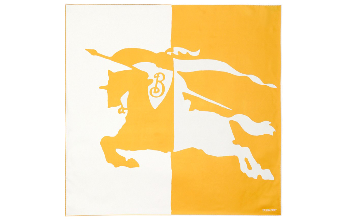 (Women) Burberry  Yellow Logo Pattern Silk Scarf 80754511 圖 2