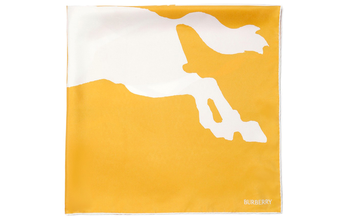 (Women) Burberry  Yellow Logo Pattern Silk Scarf 80754511 圖 3