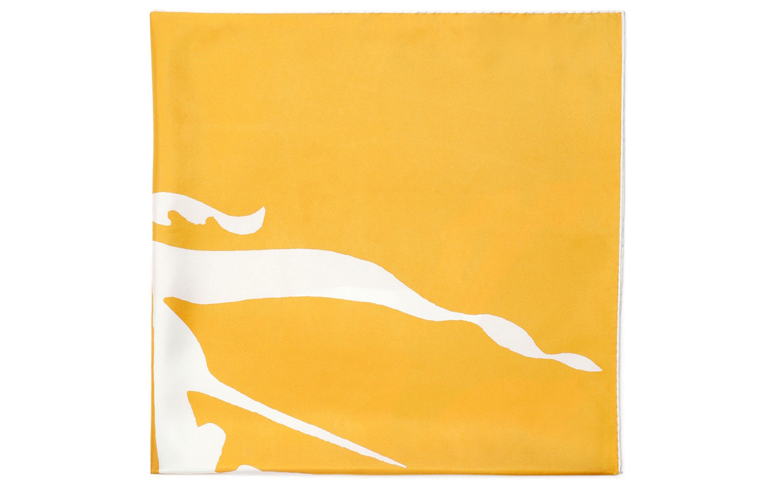 (Women) Burberry  Yellow Logo Pattern Silk Scarf 80754511 圖 4
