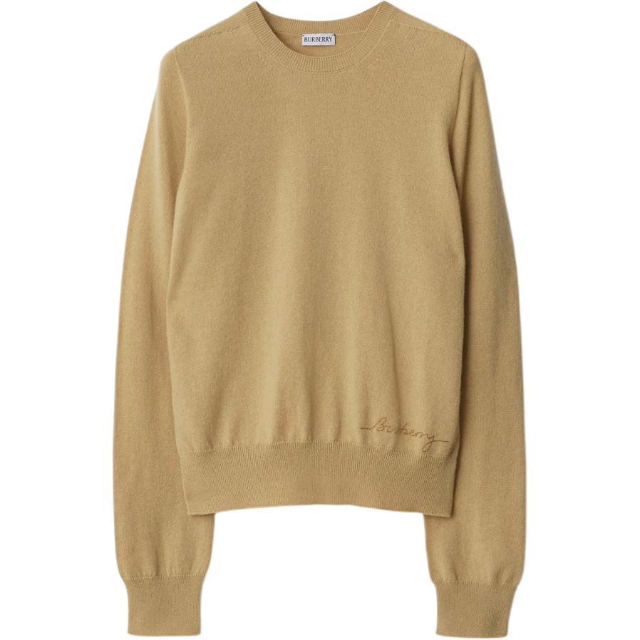 Order (Women) Burberry  Yellow Solid Color Knit Crewneck Pullover Sweater 80963351