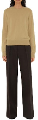 (Women) Burberry Yellow Solid Color Knit Crewneck Pullover Sweater 80963351 Lookbook (Women) Burberry Yellow Solid Color Knit Crewneck Pullover Sweater 80963351