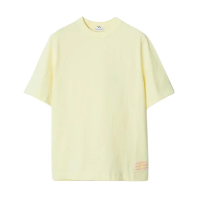 (Women) Burberry Yellow Striped Print Crewneck Short Sleeve T-Shirt. 80821111