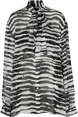(Women) Burberry Zebra Stripe Print Long Sleeve Button-Up Shirt 45645081 Buy (Women) Burberry Zebra Stripe Print Long Sleeve Button-Up Shirt 45645081