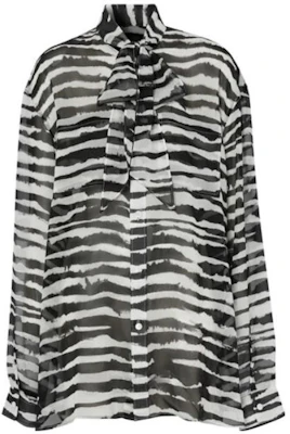 (Women) Burberry Zebra Stripe Print Long Sleeve Button-Up Shirt 45645081 Order (Women) Burberry Zebra Stripe Print Long Sleeve Button-Up Shirt 45645081