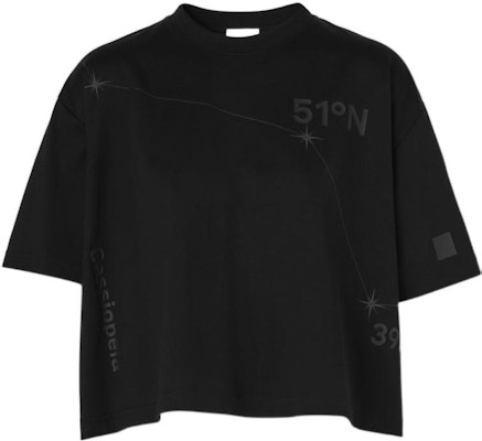 (W) Camiseta Negra de Manga Corta con Estampado Zodiac Burberry FW22 80614141 Order (W) Camiseta Negra de Manga Corta con Estampado Zodiac Burberry FW22 80614141