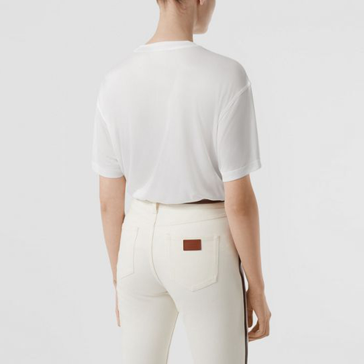 (Women) Burberry Abstract Print Crewneck T-Shirt White 80161361 圖 5