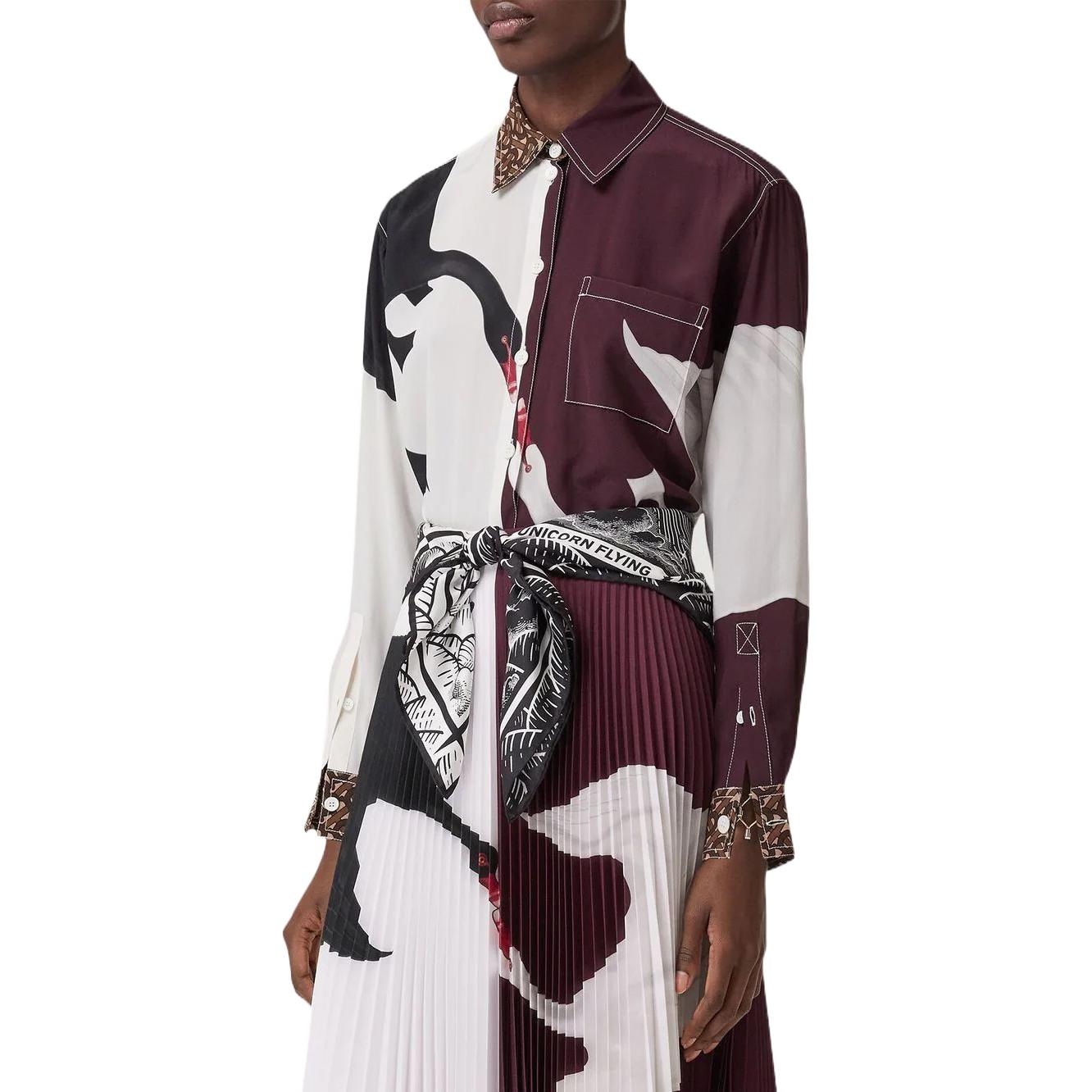 (Women) Burberry Abstract Print Long Sleeve Shirt Purple Women SS22 Collection. 80488511 圖 4