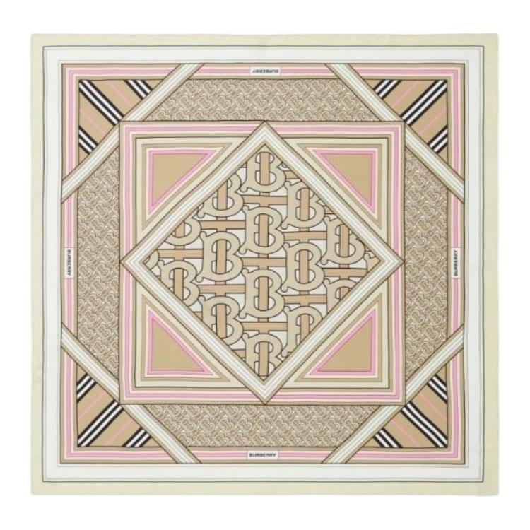 (Women) Burberry Alphabet Print Silk Scarf for Women - Multicolor 8056042A1435
