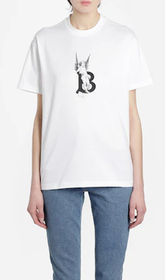 (W) Camiseta Blanca Burberry Angel Letter Print Oversize. 80246181 Shop (W) Camiseta Blanca Burberry Angel Letter Print Oversize. 80246181