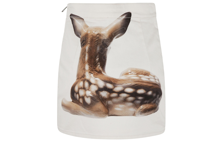 Lookbook (Women) Burberry Animal Print Zip Denim Skirt White 80245521