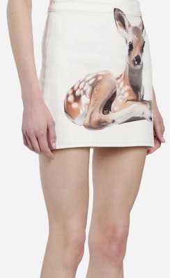 (W) Burberry Rok Denim Cetakan Haiwan Zip Putih 80245521 Details for (W) Burberry Rok Denim Cetakan Haiwan Zip Putih 80245521