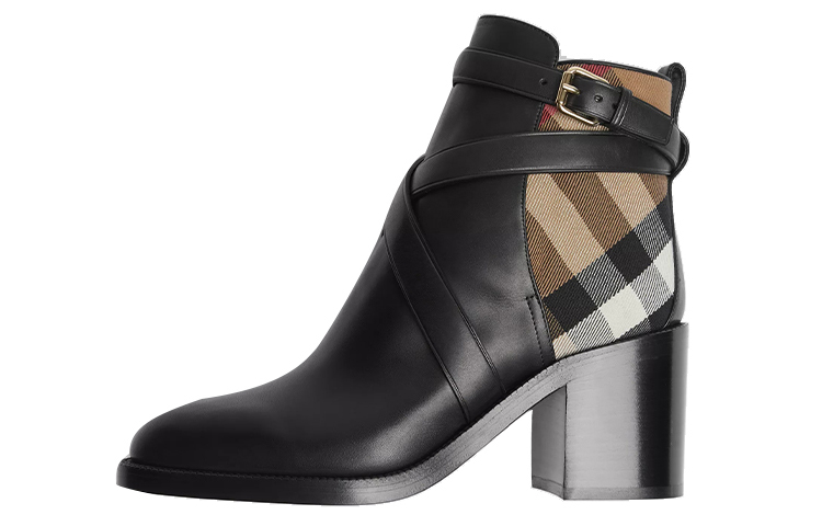 (Women) Burberry Ankle Boot 'House Check Black Leather' 80048541