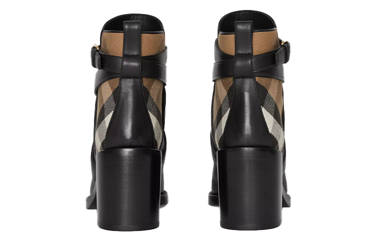Shop (Women) Burberry Ankle Boot 'House Check Black Leather' 80048541